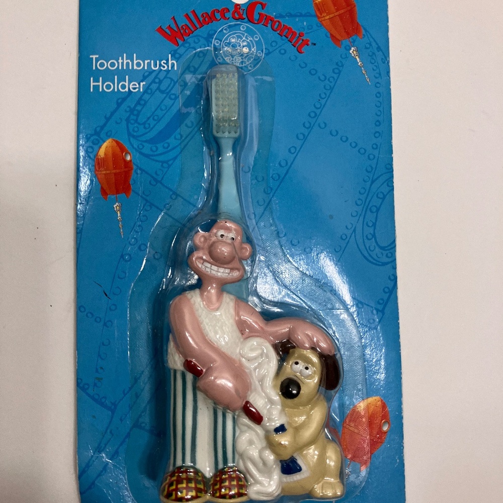 Vintage Wallace and Gromit Toothbrush Holder